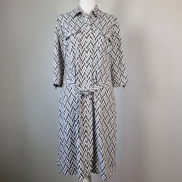J. McLaughlin Art Deco Shirt Dress Size M - Picture 1 of 11